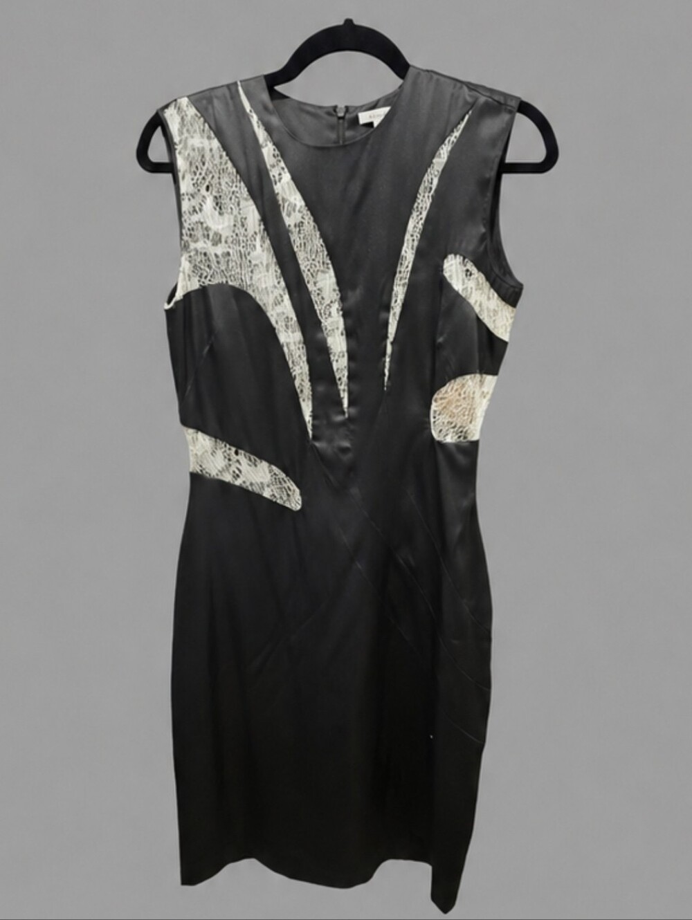 NWT Preen by Thornton Bregazzi "Razor Dress" W09LD187 Black Silk Sheath Dress L